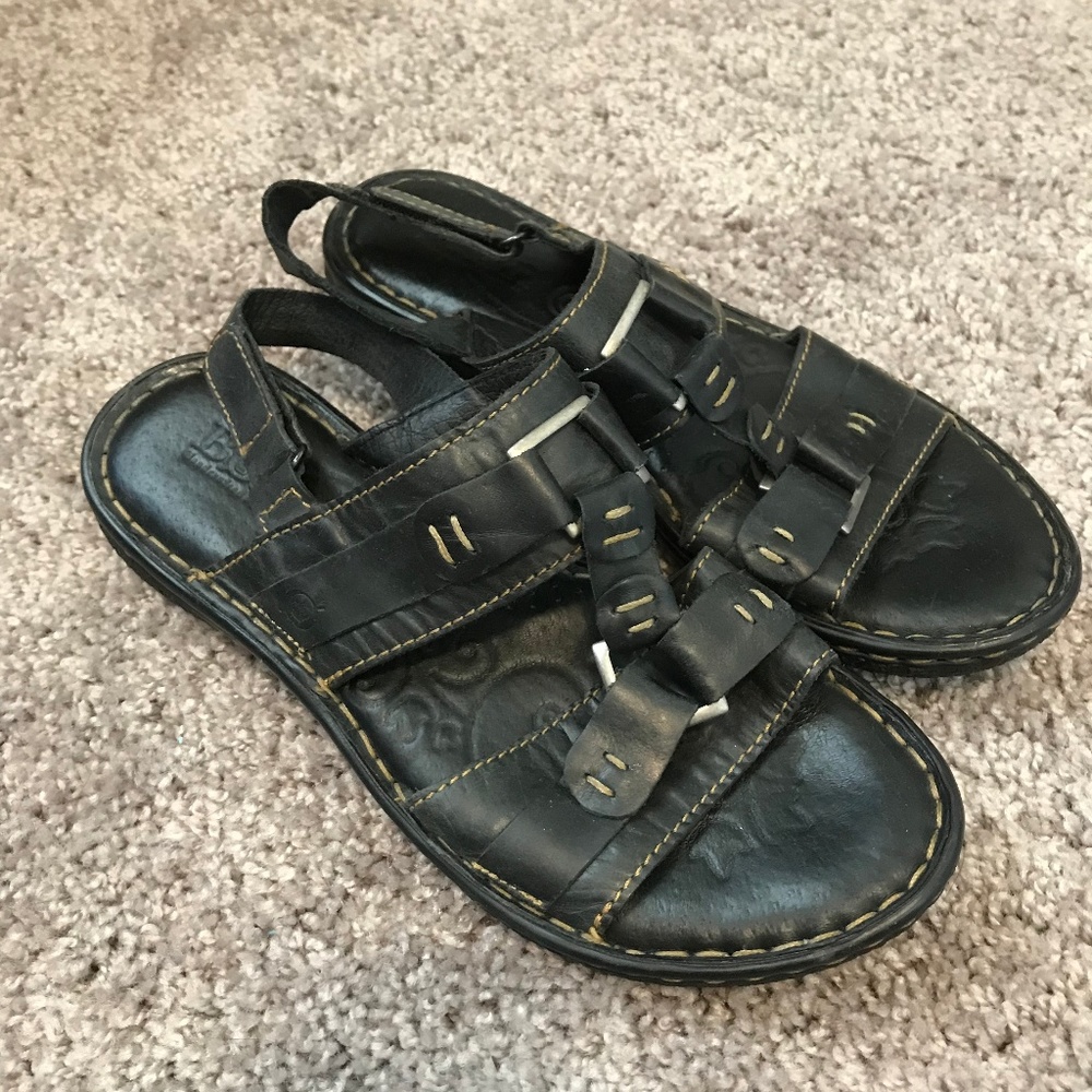 2/$20 Born Strappy Buckle Black Sandals